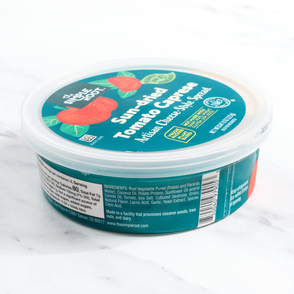 Sun-Dried Tomato Caprese Cheese Style Spread by The Simple Root