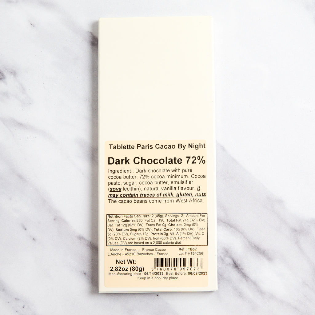 Tour Eiffel 72% French Dark Chocolate Bar - Paris by Night