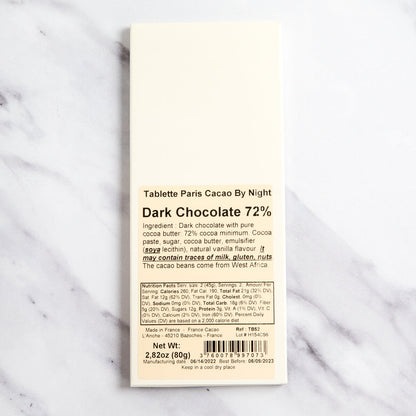 Tour Eiffel 72% French Dark Chocolate Bar - Paris by Night