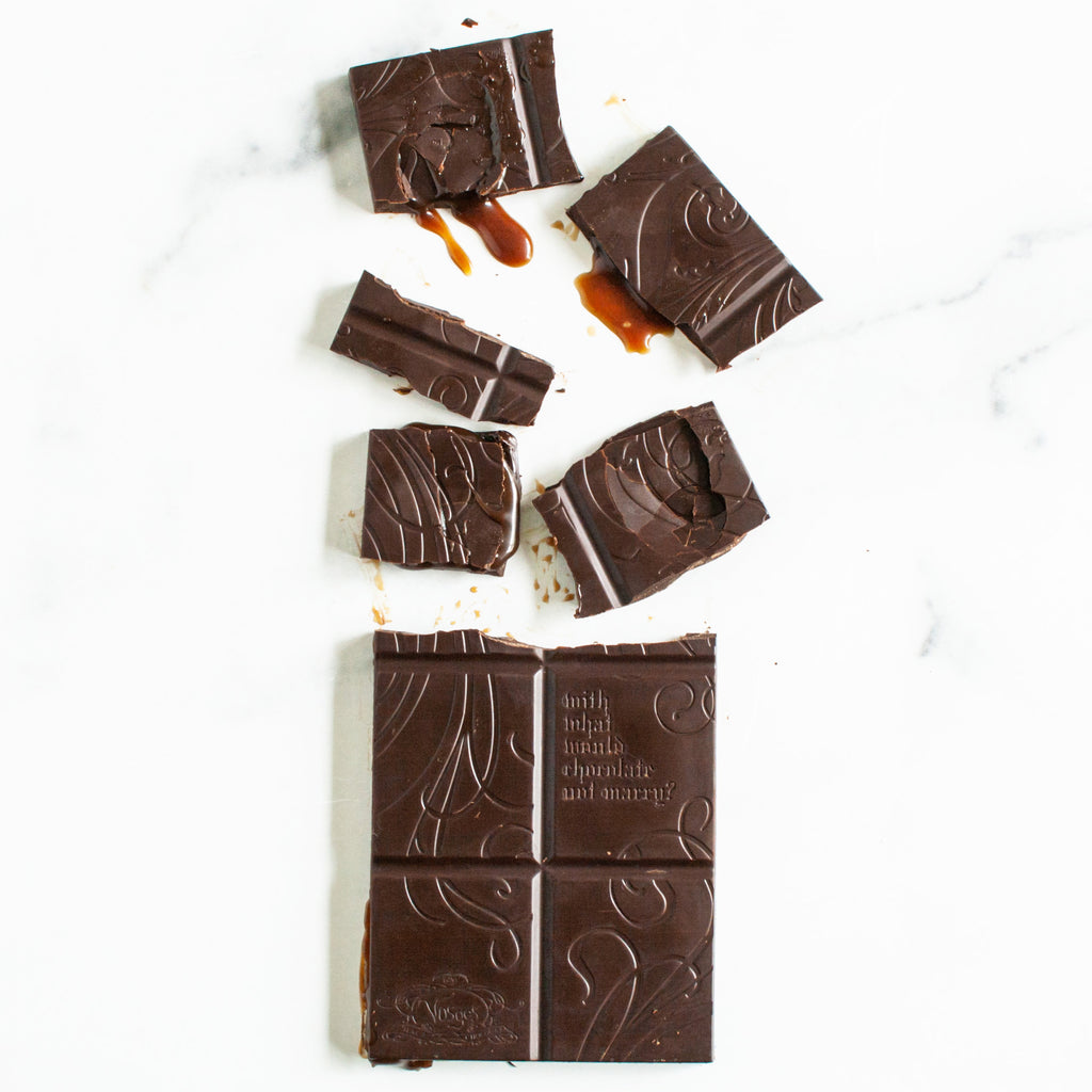 Salted Caramel Filled Dark Chocolate Bar